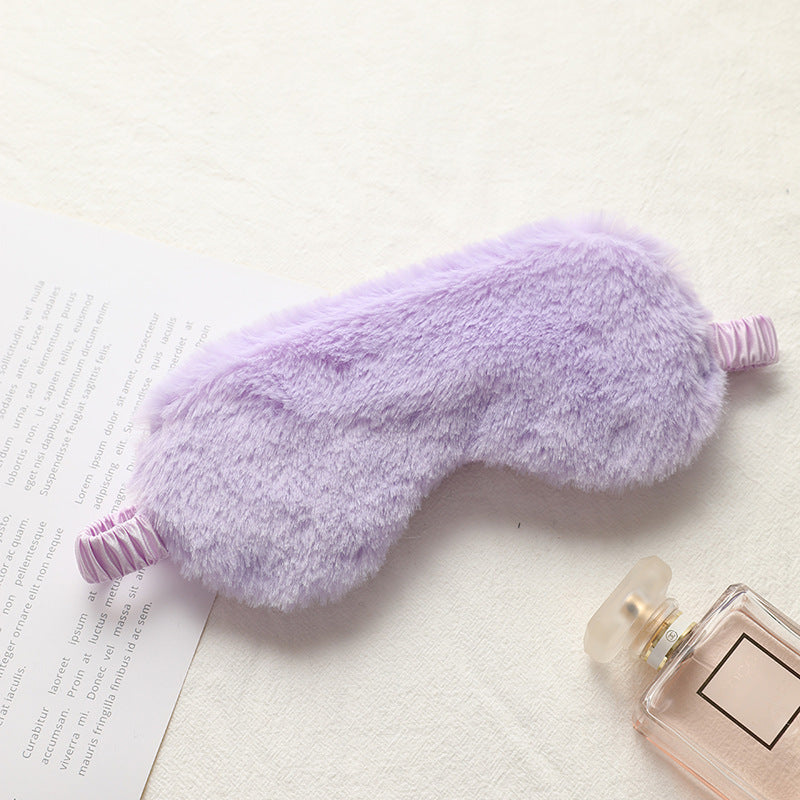 Rabbit fur blackout sleep eye mask
