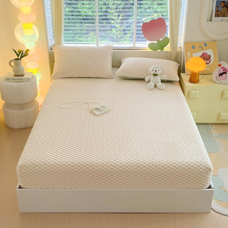 Beanie Velvet Fitted Sheet Milk Fiber Fitted Sheet Mattress Cover