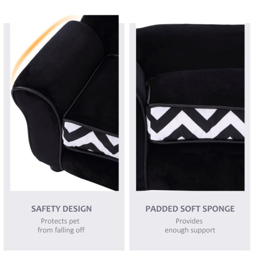 PawHut Dog Sofa Bed For XS-Sized Dogs, Cat Sofa With Soft Cushion, Pet Chair Lounge With Washable Cover, Removable Legs, Wooden Frame