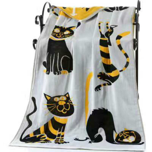 Cotton three-layer gauze bath towel