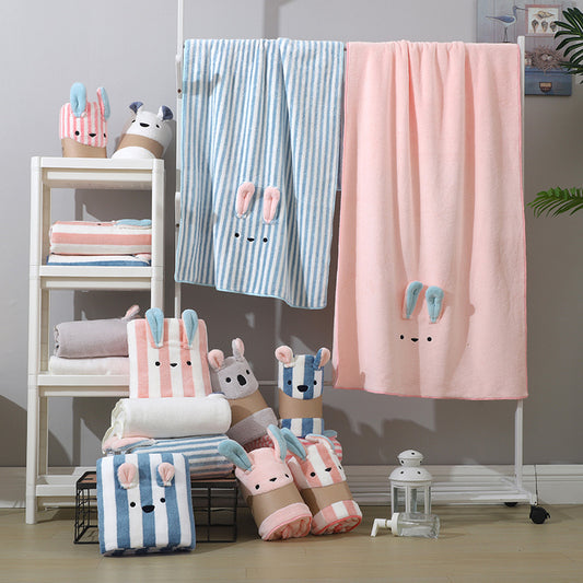 Children's cartoon super soft cotton gauze bath towel