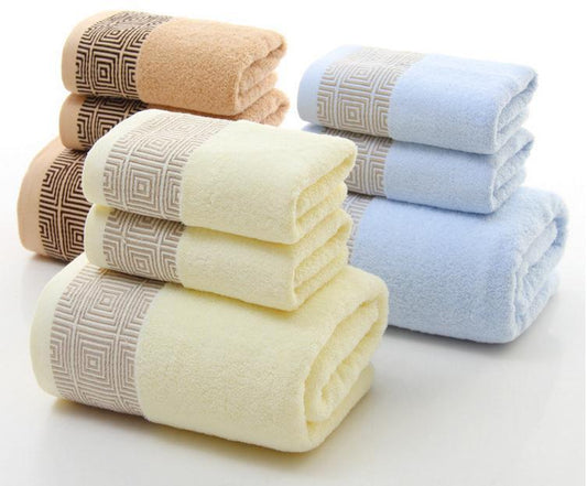 Towel 32-strand Pure Cotton Bath Towel Water Ripple Suit