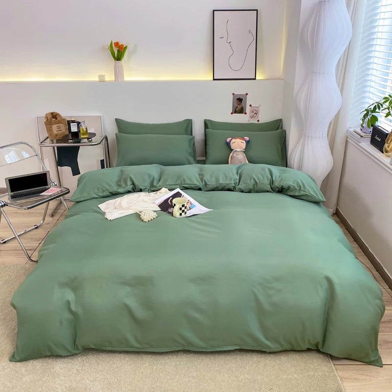 Bedding Sets Single Double Bed Hotel Home Duvet Cover Sets Skin Friendly Fabric Solid Color King Size Quilt Cover Sets