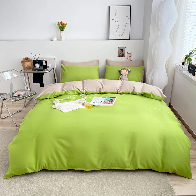 Bedding Sets Single Double Bed Hotel Home Duvet Cover Sets Skin Friendly Fabric Solid Color King Size Quilt Cover Sets